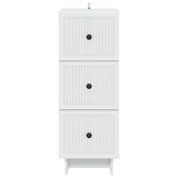 Drawer Cabinet White 33 x 34.5 x 90 cm Engineered Wood
