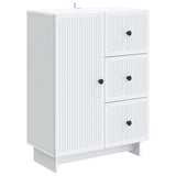 Sideboard with Drawer White 66 x 34.5 x 90 cm Engineered Wood - Front View