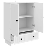 Sideboard White 66 x 34.5 x 95 cm Engineered Wood - 45-Degree Angle