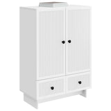 Sideboard White 66 x 34.5 x 95 cm Engineered Wood - Side View