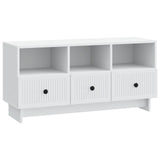 TV Cabinet with Drawer White 102 x 34.5 x 50 cm Engineered Wood - Front View