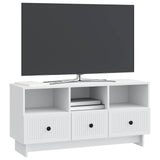 TV Cabinet with Drawer White 102 x 34.5 x 50 cm Engineered Wood - Side View