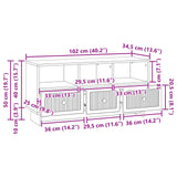 TV Cabinet with Drawer White 102 x 34.5 x 50 cm Engineered Wood - Extra Image
