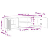 TV Cabinet White 150 x 31 x 50 cm Engineered Wood