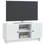 TV Cabinet 102 x 34.5 x 50 cm White Engineered Wood - Side View
