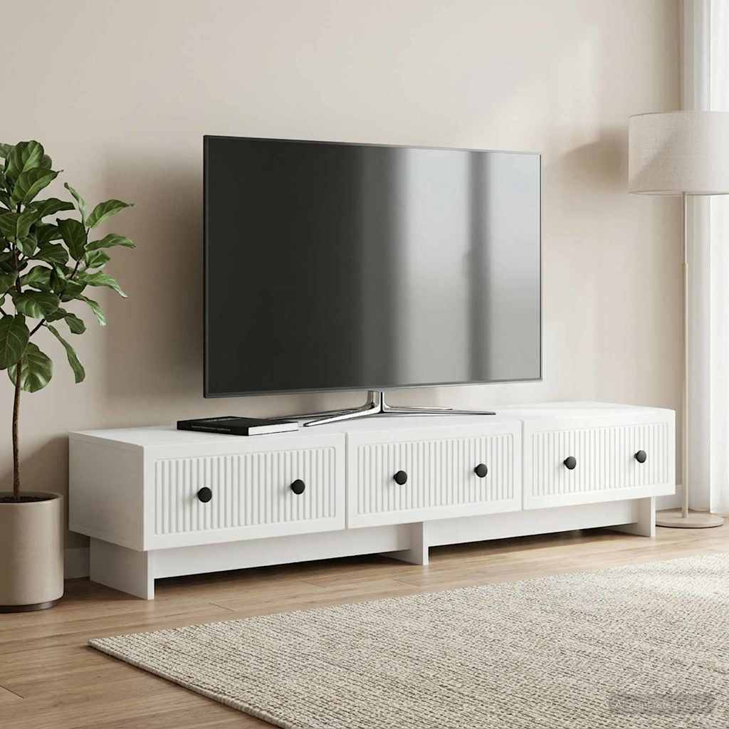 TV Cabinet with Drawer White 147 x 34.5 x 30 cm Engineered Wood