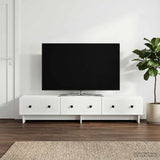 TV Cabinet with Drawer White 147 x 34.5 x 30 cm Engineered Wood