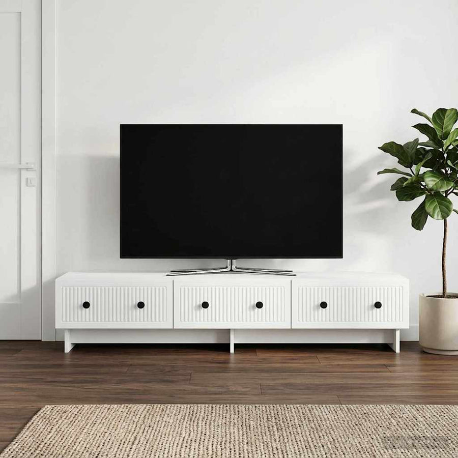 TV Cabinet with Drawer White 147 x 34.5 x 30 cm Engineered Wood