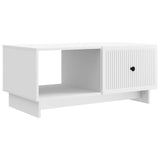 Coffee Table White 90 x 50 x 40 cm Engineered Wood - Front View