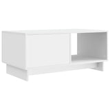 Coffee Table White 90 x 50 x 40 cm Engineered Wood - Close-Up Angle