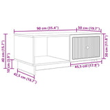 Coffee Table White 90 x 50 x 40 cm Engineered Wood