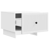 Coffee Table with Drawer White 49 x 50 x 40 cm Engineered Wood - Top-Down View