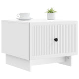 Coffee Table with Drawer White 49 x 50 x 40 cm Engineered Wood - Side View