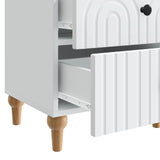 Bedside Cabinet White 43 x 34.5 x 48 cm Engineered Wood - Extra Image