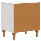 Bedside Cabinet White 43 x 34.5 x 48 cm Engineered Wood - Close-Up Angle