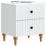 Bedside Cabinet White 43 x 34.5 x 48 cm Engineered Wood - Side View