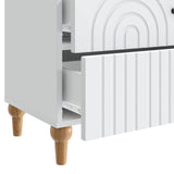 Bedside Cabinet White 62 x 34.5 x 48 cm Engineered Wood - Extra Image