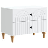 Bedside Cabinet White 62 x 34.5 x 48 cm Engineered Wood - Front View