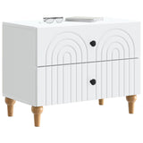 Bedside Cabinet White 62 x 34.5 x 48 cm Engineered Wood - Side View