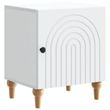 Bedside Cabinet White 43 x 34.5 x 50 cm Engineered Wood - Front View