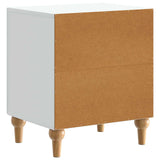 Bedside Cabinet White 43 x 34.5 x 50 cm Engineered Wood - Close-Up Angle