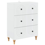 Drawer Cabinet White 66 x 34.5 x 90 cm Engineered Wood - Front View
