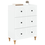 Drawer Cabinet White 66 x 34.5 x 90 cm Engineered Wood - Side View