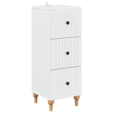 Drawer Cabinet White 33 x 34.5 x 90 cm Engineered Wood - Front View