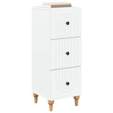 Drawer Cabinet White 33 x 34.5 x 90 cm Engineered Wood - Side View