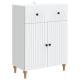 Sideboard with Drawer White 66 x 34.5 x 90 cm Engineered Wood - Front View