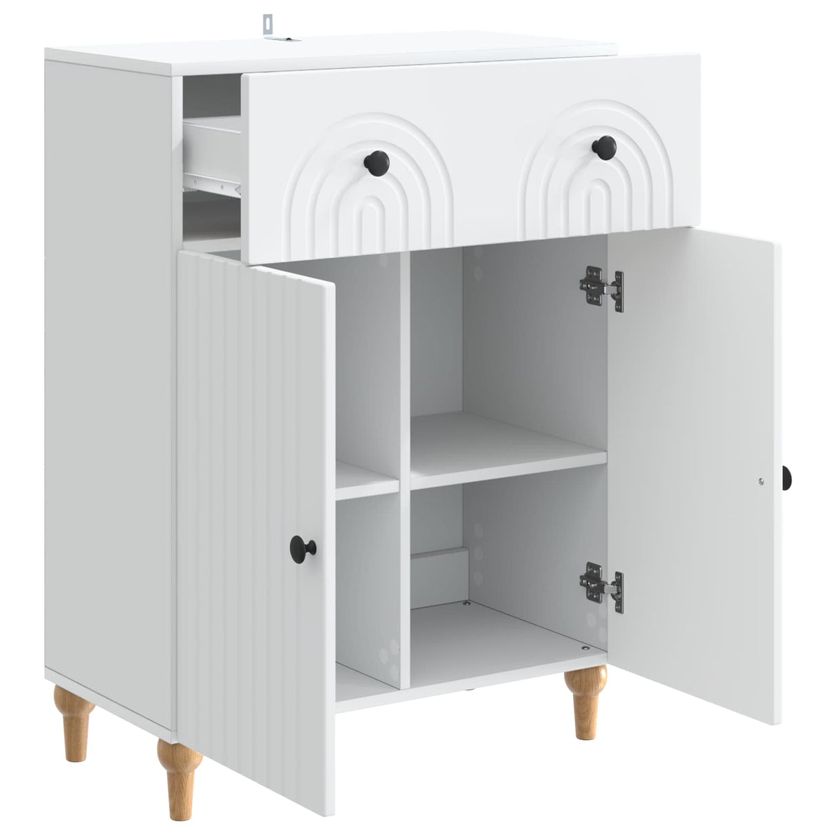 Sideboard with Drawer White 66 x 34.5 x 90 cm Engineered Wood