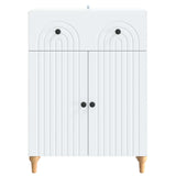 Sideboard with Drawer White 66 x 34.5 x 90 cm Engineered Wood - Rear View