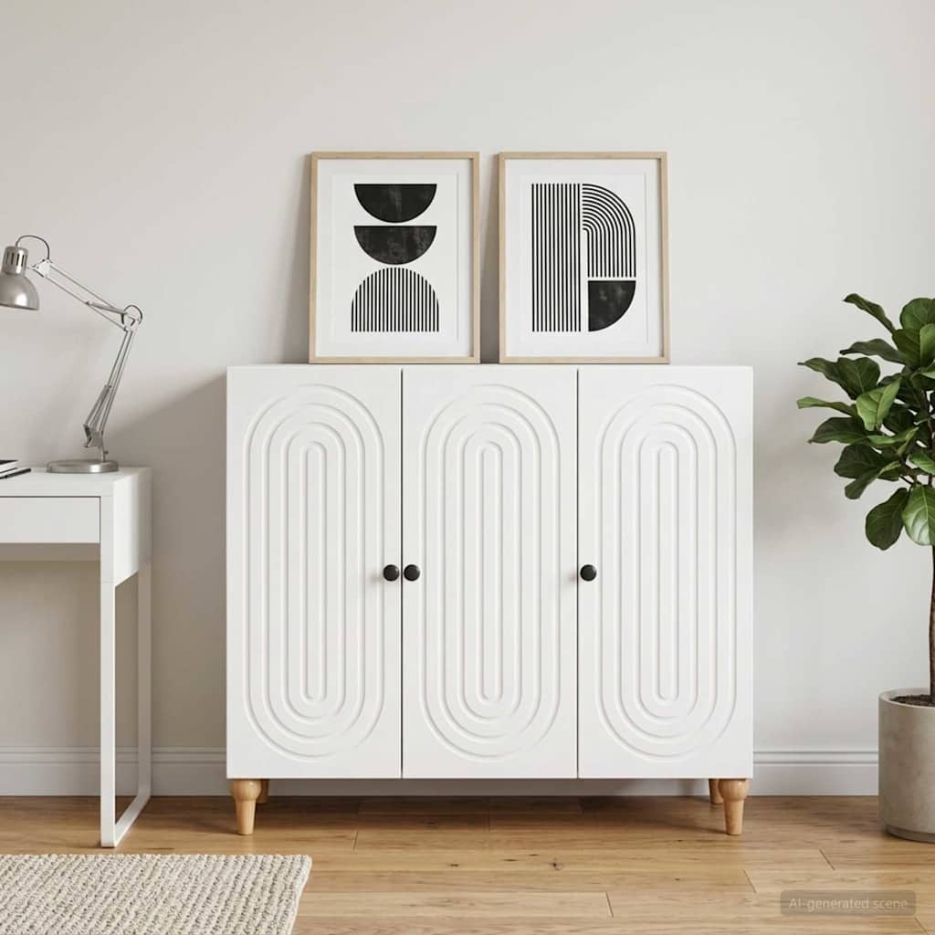 Sideboard White 89 x 34.5 x 80 cm Engineered Wood