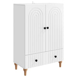 Sideboard with Drawer White 66 x 34.5 x 95 cm Engineered Wood - Front View