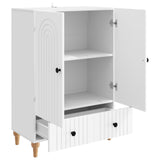 Sideboard with Drawer White 66 x 34.5 x 95 cm Engineered Wood - Top-Down View