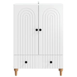 Sideboard with Drawer White 66 x 34.5 x 95 cm Engineered Wood - 45-Degree Angle