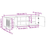 TV Cabinet White 150 x 31 x 50 cm Engineered Wood - Extra Image