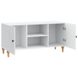 TV Cabinet White 102 x 34.5 x 50 cm Engineered Wood - 45-Degree Angle