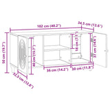TV Cabinet White 102 x 34.5 x 50 cm Engineered Wood