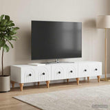 TV Cabinet with Drawer White 147 x 34.5 x 30 cm Engineered Wood - Top-Down View