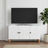 TV Cabinet White 99 x 34.5 x 50 cm Engineered Wood - Top-Down View