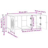 TV Cabinet White 99 x 34.5 x 50 cm Engineered Wood - Extra Image