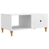 Coffee Table White 90 x 50 x 40 cm Engineered Wood - Front View