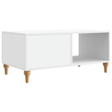 Coffee Table White 90 x 50 x 40 cm Engineered Wood - Close-Up Angle