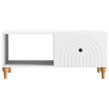 Coffee Table White 90 x 50 x 40 cm Engineered Wood - 45-Degree Angle