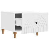 Coffee Table with Drawer White 49 x 50 x 40 cm Engineered Wood - Top-Down View