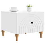 Coffee Table with Drawer White 49 x 50 x 40 cm Engineered Wood - Side View