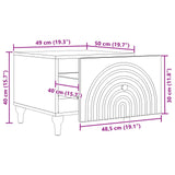 Coffee Table with Drawer White 49 x 50 x 40 cm Engineered Wood - Extra Image