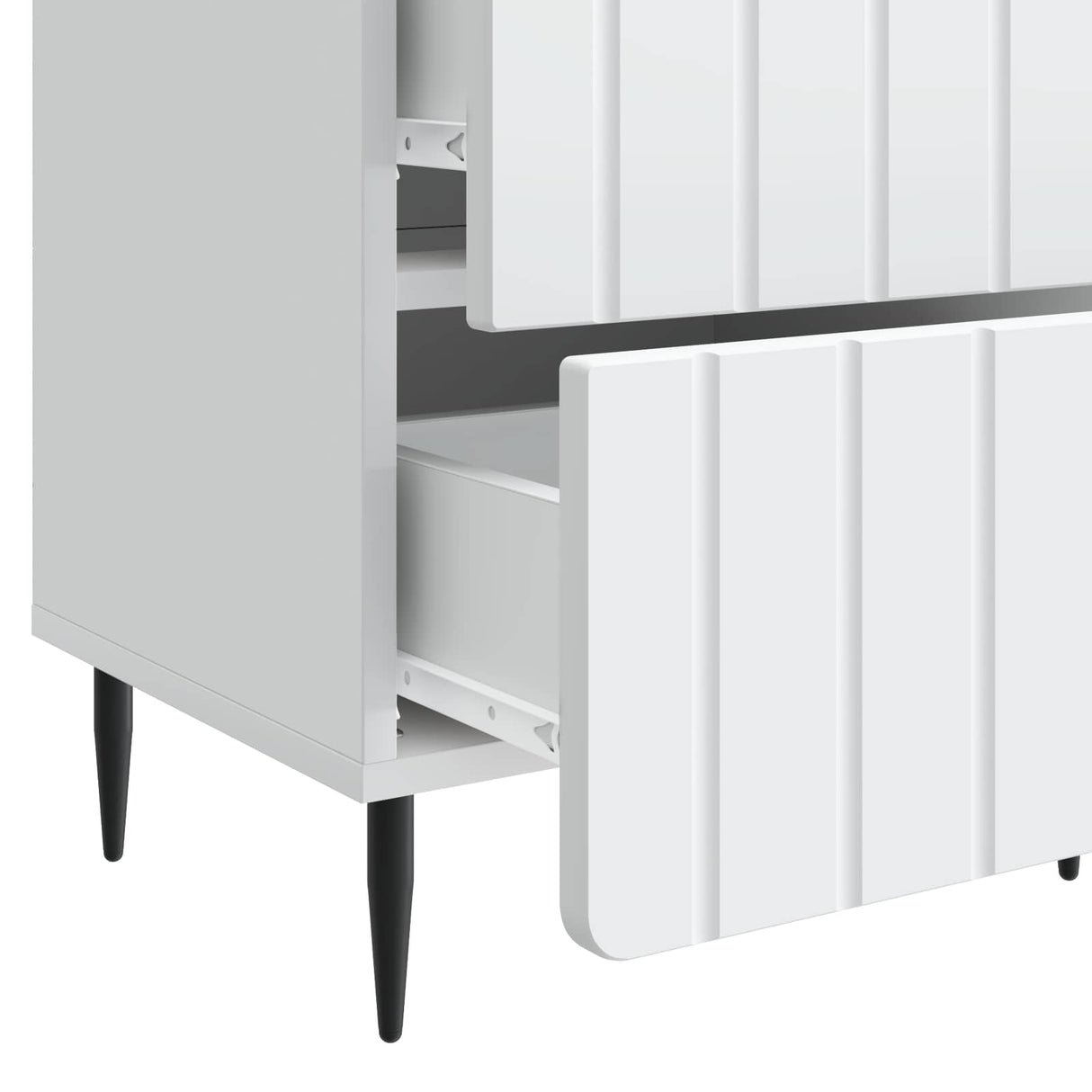 Bedside Cabinet White 43 x 34.5 x 49.5 cm Engineered Wood