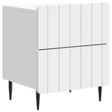 Bedside Cabinet White 43 x 34.5 x 49.5 cm Engineered Wood - Front View